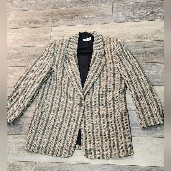 Alex New York 100% Silk gold tweed blazer - Picture 5 of 13